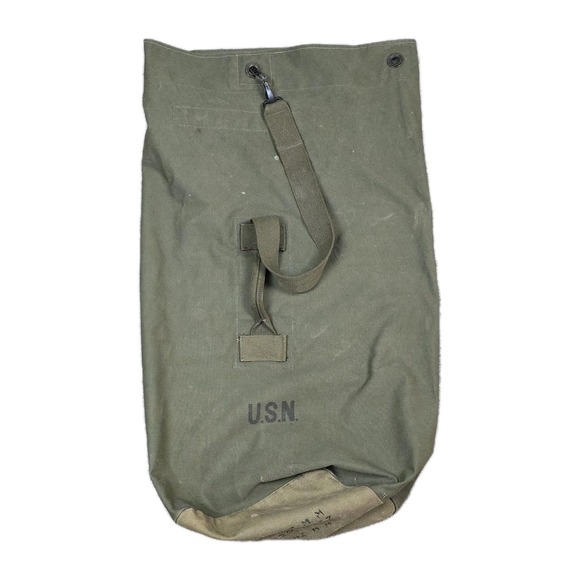 WWII 1944 USN Sea Bag Tweedies Canvas Duffel – Named M.‎ M. Lorenz – 36x20 - Picture 2 of 7